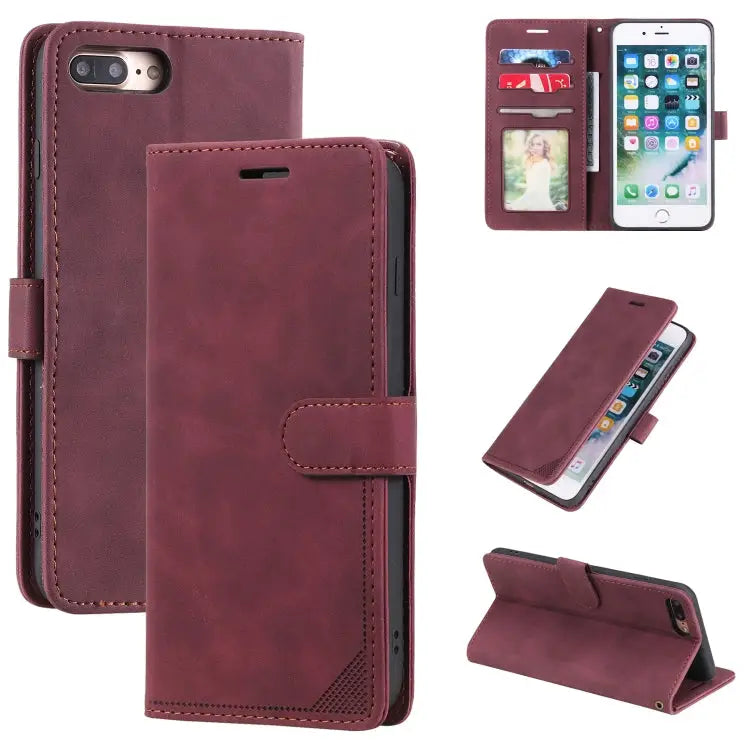 Skin Feel Anti-theft Brush Horizontal Flip Leather Phone Case For iPhone X / XS For iPhone SE 2022 / SE 2020 / 8 / 7