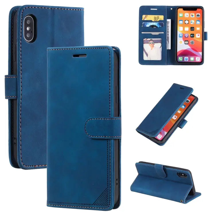Skin Feel Anti-theft Brush Horizontal Flip Leather Phone Case For iPhone X / XS For iPhone SE 2022 / SE 2020 / 8 / 7
