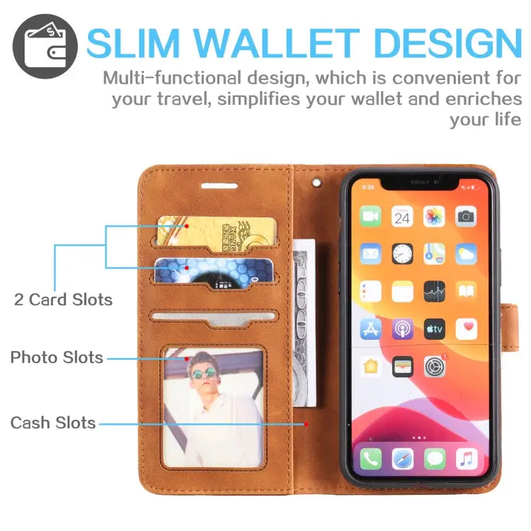 Skin Feel Anti-theft Brush Horizontal Flip Leather Phone Case For iPhone 11 Pro For iPhone 11 For iPhone XS Max