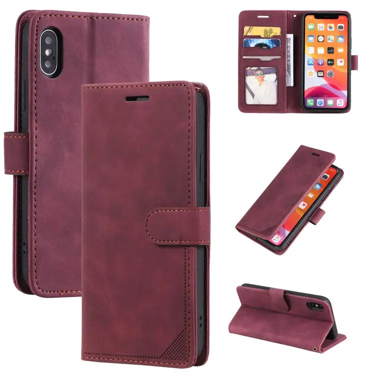 Skin Feel Anti-theft Brush Horizontal Flip Leather Phone Case For iPhone X / XS For iPhone SE 2022 / SE 2020 / 8 / 7