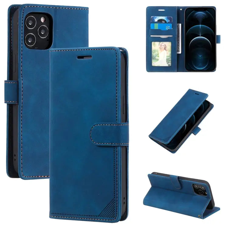 Skin Feel Anti-theft Brush Horizontal Flip Leather Phone Case For iPhone 12 Pro Max For iPhone 12 / 12 Pro For iPhone
