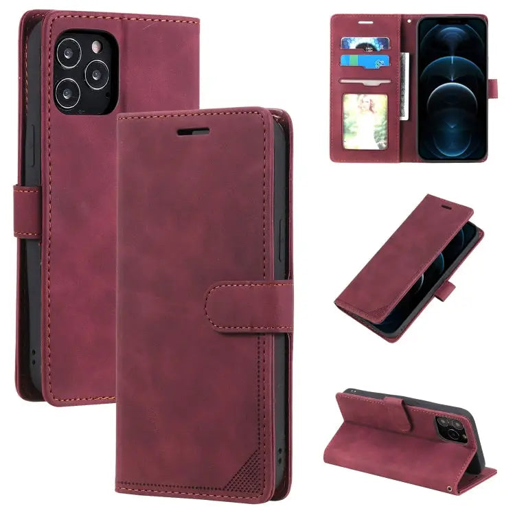 Skin Feel Anti-theft Brush Horizontal Flip Leather Phone Case For iPhone 12 Pro Max For iPhone 12 / 12 Pro For iPhone