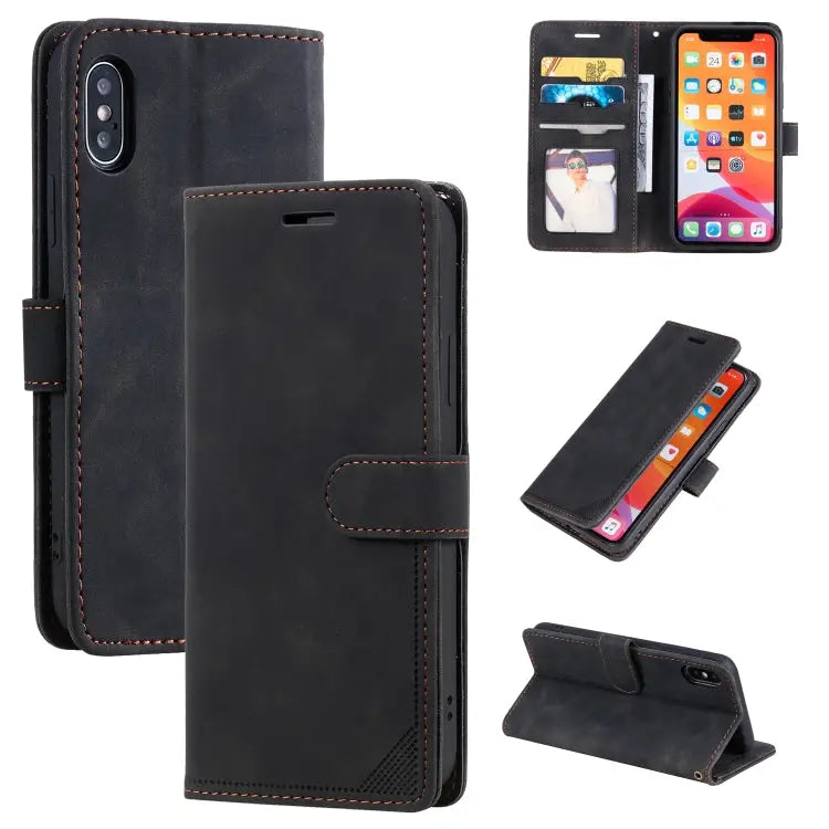 Skin Feel Anti-theft Brush Horizontal Flip Leather Phone Case For iPhone X / XS For iPhone SE 2022 / SE 2020 / 8 / 7