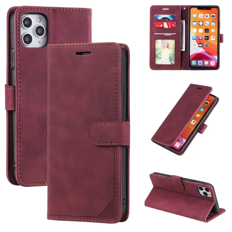 Skin Feel Anti-theft Brush Horizontal Flip Leather Phone Case For iPhone 12 Pro Max For iPhone 12 / 12 Pro For iPhone