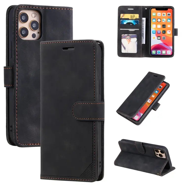 Skin Feel Anti-theft Brush Horizontal Flip Leather Phone Case For iPhone 12 Pro Max For iPhone 12 / 12 Pro For iPhone