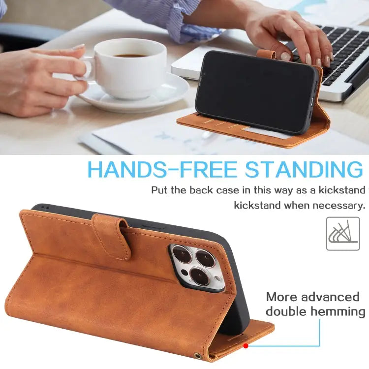 Skin Feel Anti-theft Brush Horizontal Flip Leather Phone Case For iPhone13 Pro Max For iPhone13 Pro For iPhone13