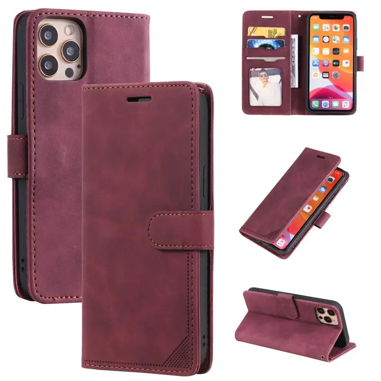 Skin Feel Anti-theft Brush Horizontal Flip Leather Phone Case For iPhone 12 Pro Max For iPhone 12 / 12 Pro For iPhone