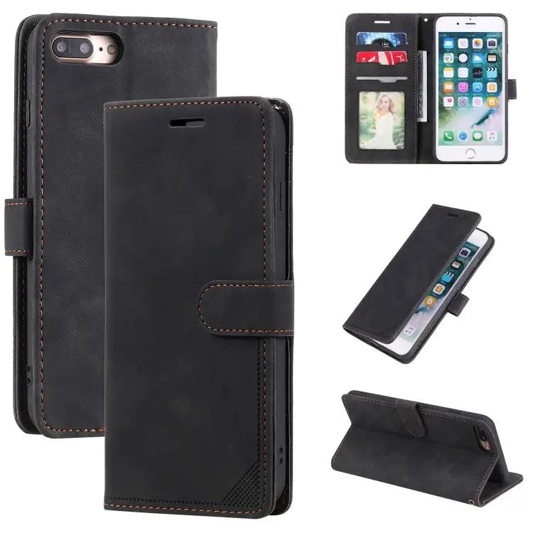 Skin Feel Anti-theft Brush Horizontal Flip Leather Phone Case For iPhone X / XS For iPhone SE 2022 / SE 2020 / 8 / 7