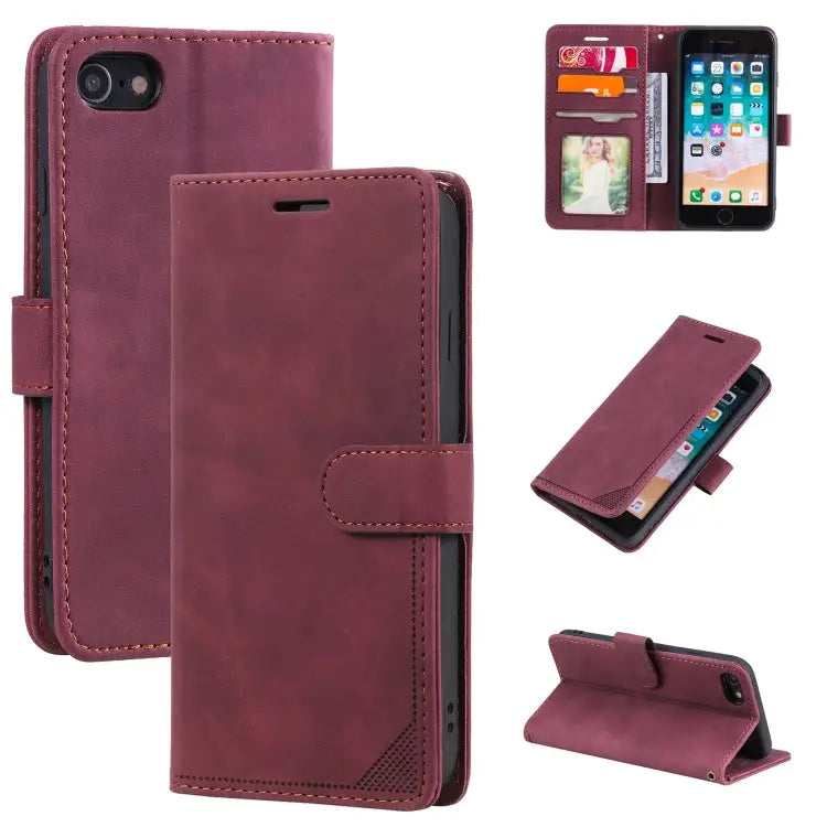 Skin Feel Anti-theft Brush Horizontal Flip Leather Phone Case For iPhone X / XS For iPhone SE 2022 / SE 2020 / 8 / 7