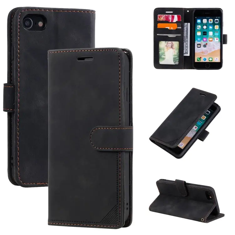 Skin Feel Anti-theft Brush Horizontal Flip Leather Phone Case For iPhone X / XS For iPhone SE 2022 / SE 2020 / 8 / 7