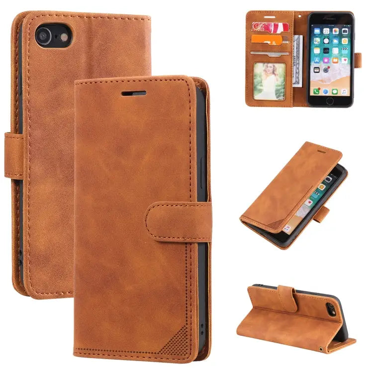 Skin Feel Anti-theft Brush Horizontal Flip Leather Phone Case For iPhone X / XS For iPhone SE 2022 / SE 2020 / 8 / 7