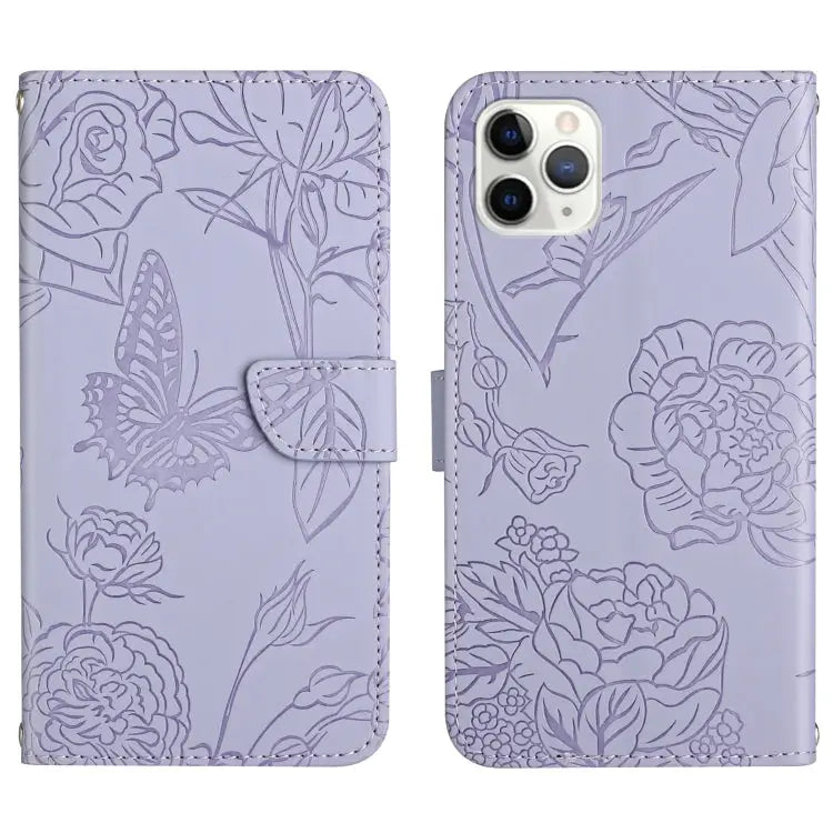 Skin Feel Butterfly Peony Embossed Leather Phone Case For iPhone 12 Pro Max For iPhone 13 For iPhone 13 mini For iPhone