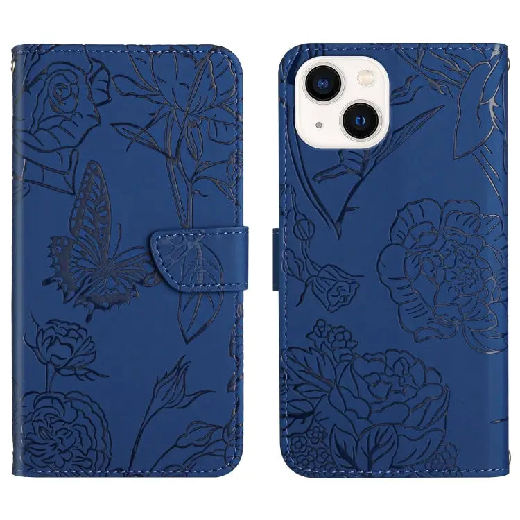 Skin Feel Butterfly Peony Embossed Leather Phone Case For iPhone 12 Pro Max For iPhone 13 For iPhone 13 mini For iPhone
