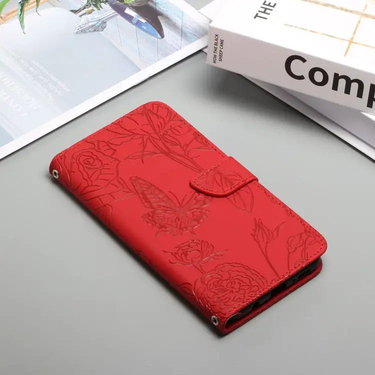 Skin Feel Butterfly Peony Embossed Leather Phone Case For iPhone 12 Pro Max For iPhone 13 For iPhone 13 mini For iPhone