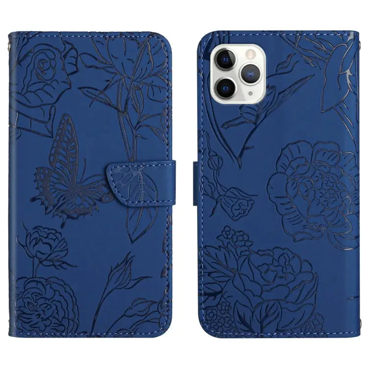Skin Feel Butterfly Peony Embossed Leather Phone Case For iPhone 13 Pro Max For iPhone XS / X For iPhone XR For iPhone