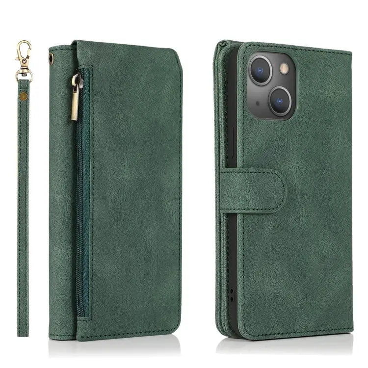 Skin-feel Crazy Horse Texture Zipper Wallet Bag Horizontal Flip Leather Case with Holder & Card Slots & Wallet &