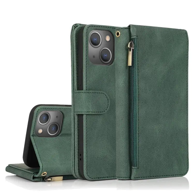 Skin-feel Crazy Horse Texture Zipper Wallet Bag Horizontal Flip Leather Case with Holder & Card Slots & Wallet &