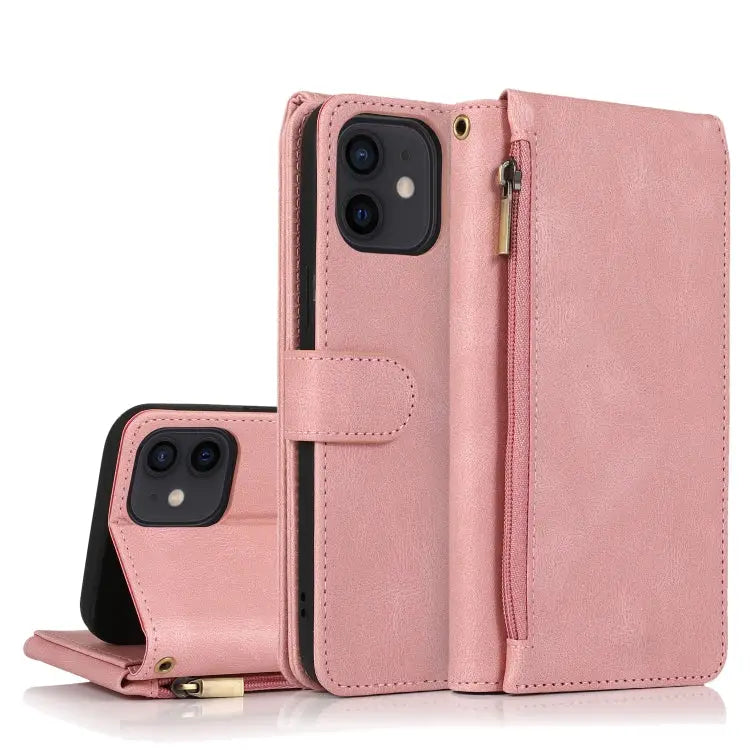 Skin-feel Crazy Horse Texture Zipper Wallet Bag Horizontal Flip Leather Case with Holder & Card Slots & Wallet &