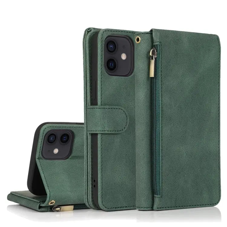 Skin-feel Crazy Horse Texture Zipper Wallet Bag Horizontal Flip Leather Case with Holder & Card Slots & Wallet &