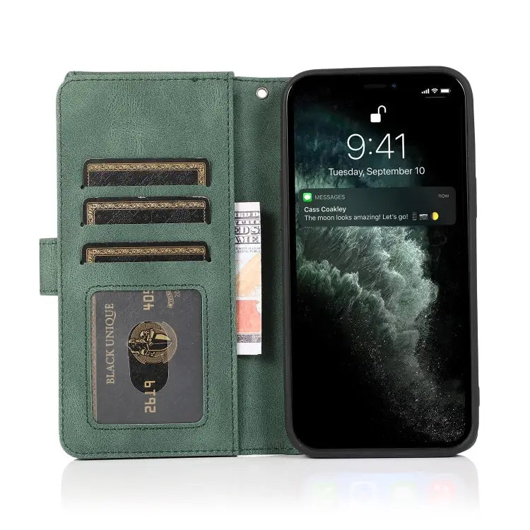Skin-feel Crazy Horse Texture Zipper Wallet Bag Horizontal Flip Leather Case with Holder & Card Slots & Wallet &