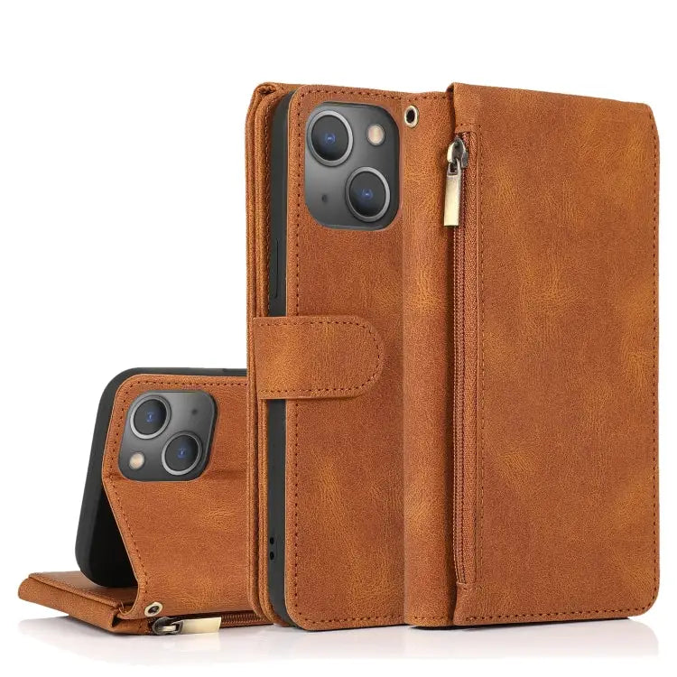 Skin-feel Crazy Horse Texture Zipper Wallet Bag Horizontal Flip Leather Case with Holder & Card Slots & Wallet &