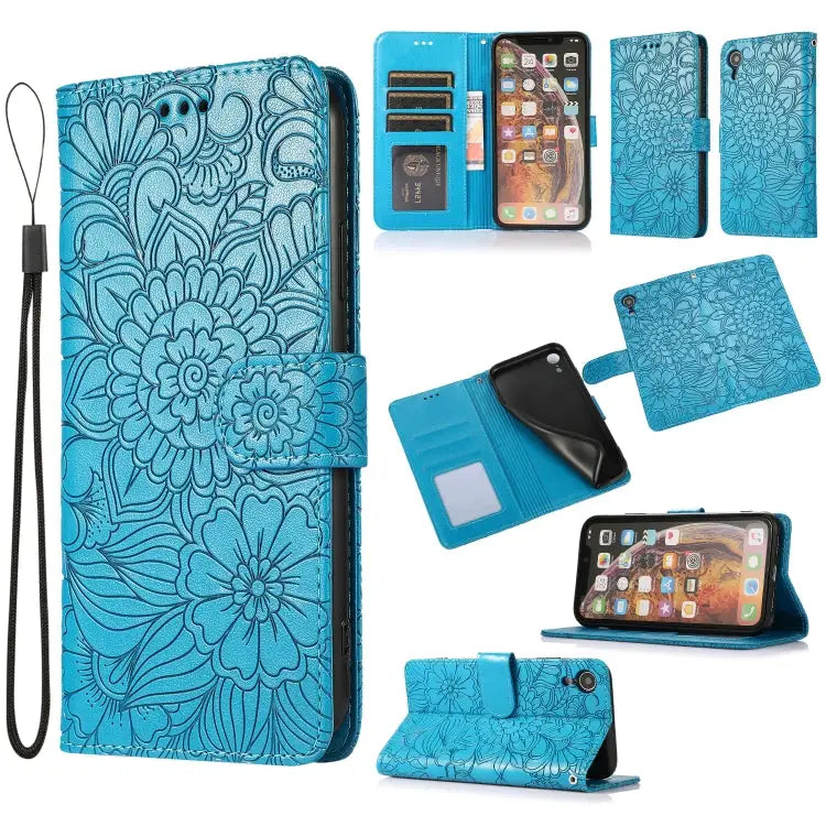 Skin Feel Embossed Sunflower Horizontal Flip Leather Case with Holder & Card Slots & Wallet & Lanyard For iPhone 11 Pro