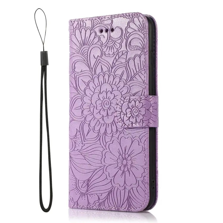 Skin Feel Embossed Sunflower Horizontal Flip Leather Case with Holder & Card Slots & Wallet & Lanyard For iPhone 7 Plus