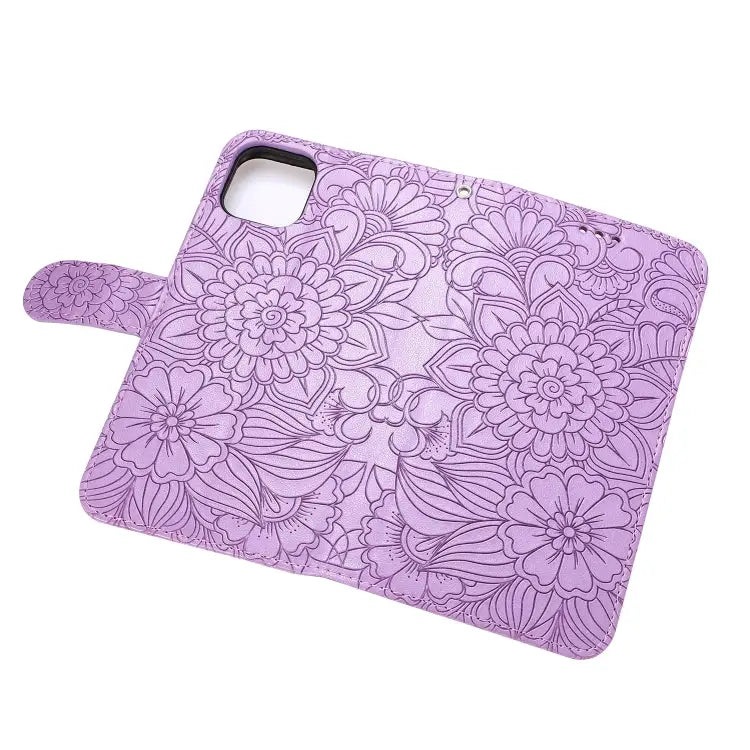 Skin Feel Embossed Sunflower Horizontal Flip Leather Case with Holder & Card Slots & Wallet & Lanyard For iPhone 11 Pro