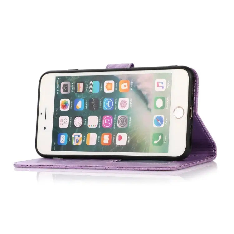 Skin Feel Embossed Sunflower Horizontal Flip Leather Case with Holder & Card Slots & Wallet & Lanyard For iPhone 7 Plus