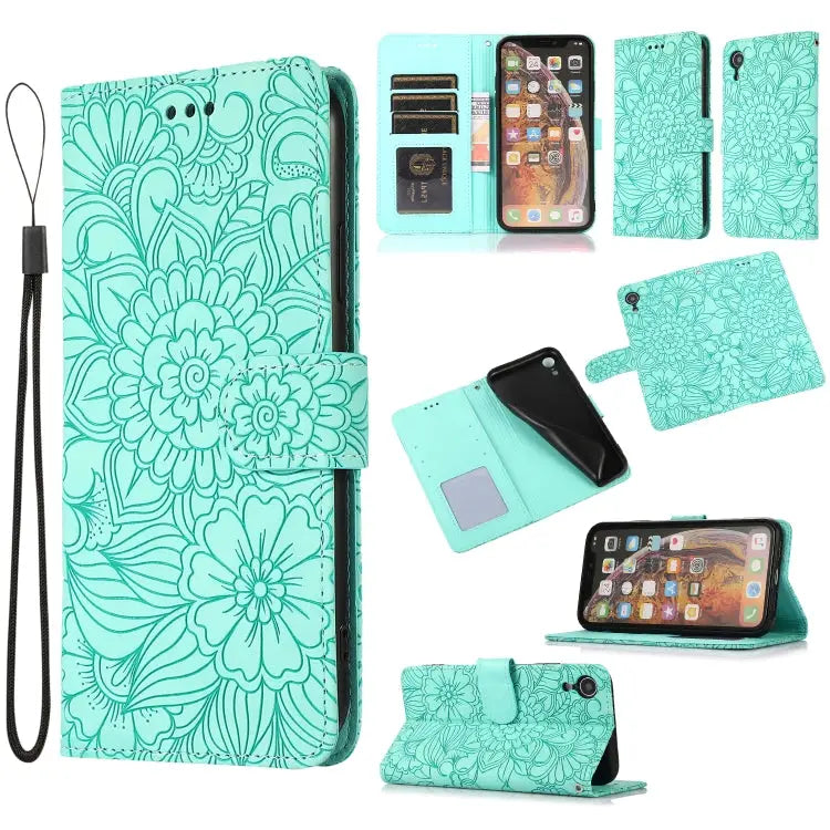 Skin Feel Embossed Sunflower Horizontal Flip Leather Case with Holder & Card Slots & Wallet & Lanyard For iPhone 11 Pro