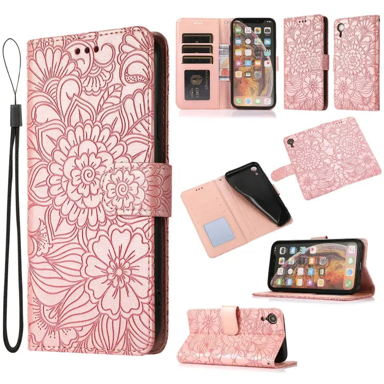 Skin Feel Embossed Sunflower Horizontal Flip Leather Case with Holder & Card Slots & Wallet & Lanyard For iPhone 11 Pro