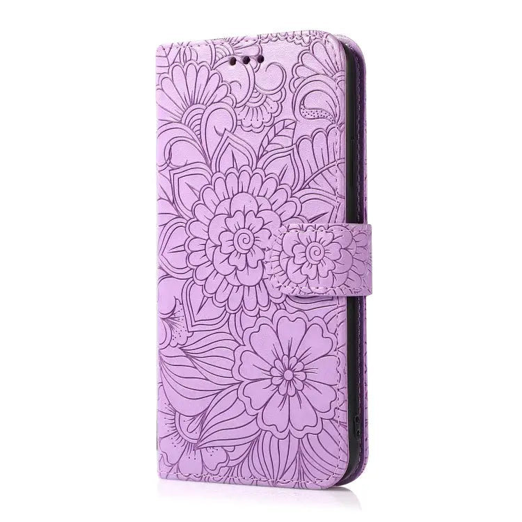 Skin Feel Embossed Sunflower Horizontal Leather Case For iPhone 13 For iPhone 13 mini For iPhone 13 Pro For iPhone 13