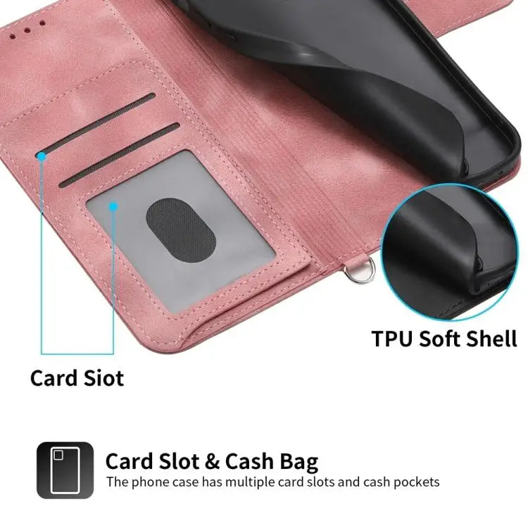 Skin-feel Flowers Embossed Wallet Leather Phone Case - Apple Accessories