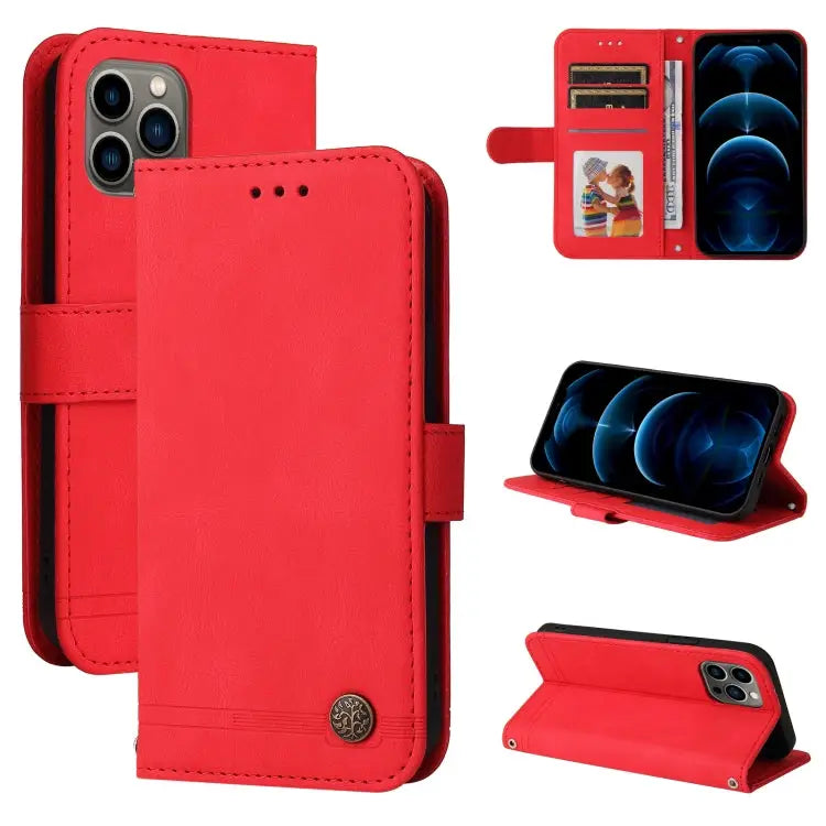 Skin Feel Life Tree Metal Button Horizontal Flip Leather Case with Holder & Card Slot & Wallet & Photo Frame & Strap
