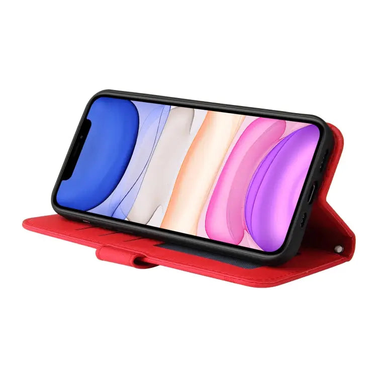 Skin Feel Life Tree Metal Button Horizontal Flip Leather Case with Holder & Card Slot & Wallet & Photo Frame & Strap