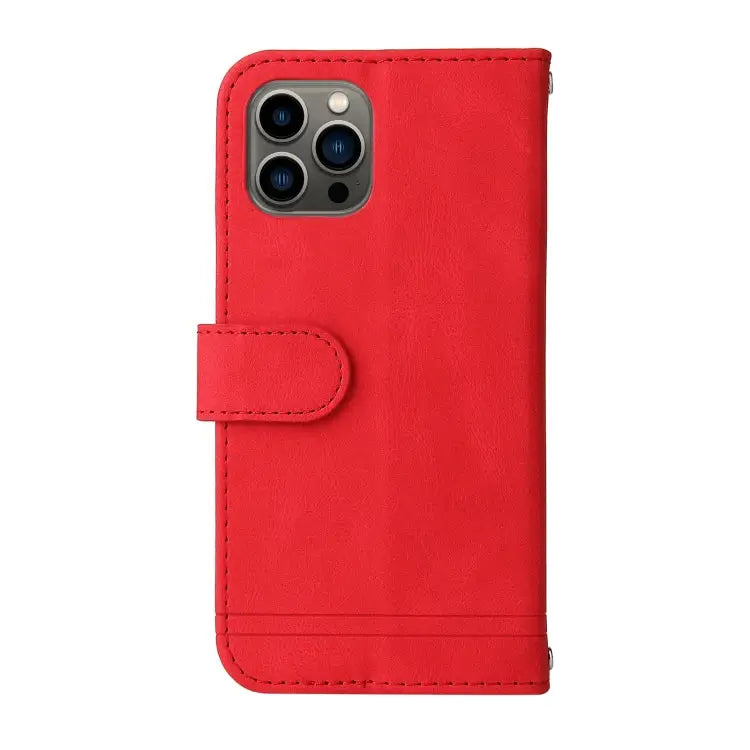 Skin Feel Life Tree Metal Button Horizontal Flip Leather Case with Holder & Card Slot & Wallet & Photo Frame & Strap