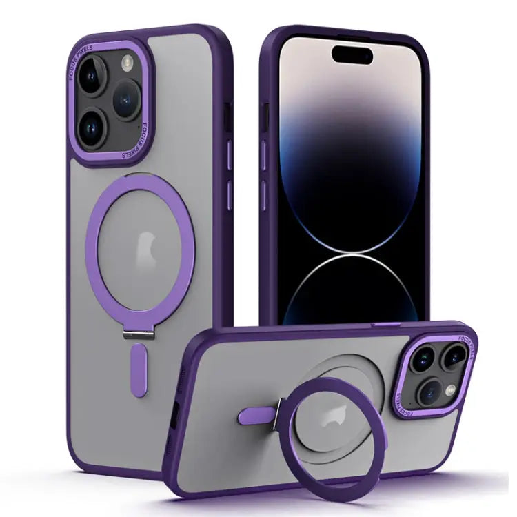Skin Feel MagSafe Shockproof Phone Case with Holder For iPhone 15 Pro Max For iPhone 15 Pro For iPhone 15 Plus