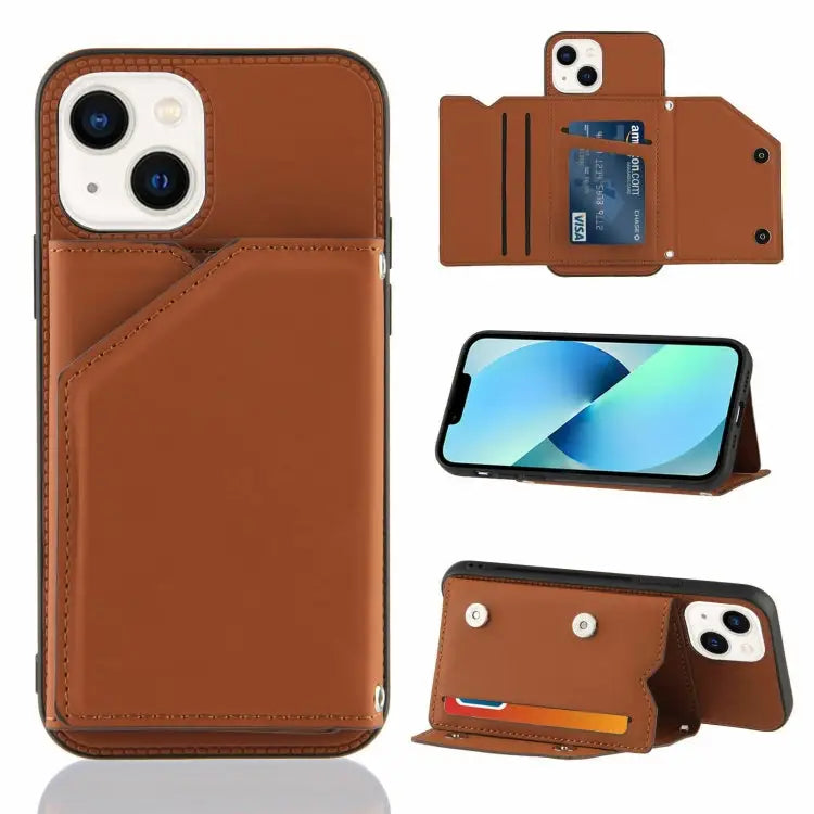 Skin Feel PU + TPU + PC Back Cover Shockproof Case For iPhone 14/13 For iPhone 14 Plus For iPhone 14 Pro For iPhone 14