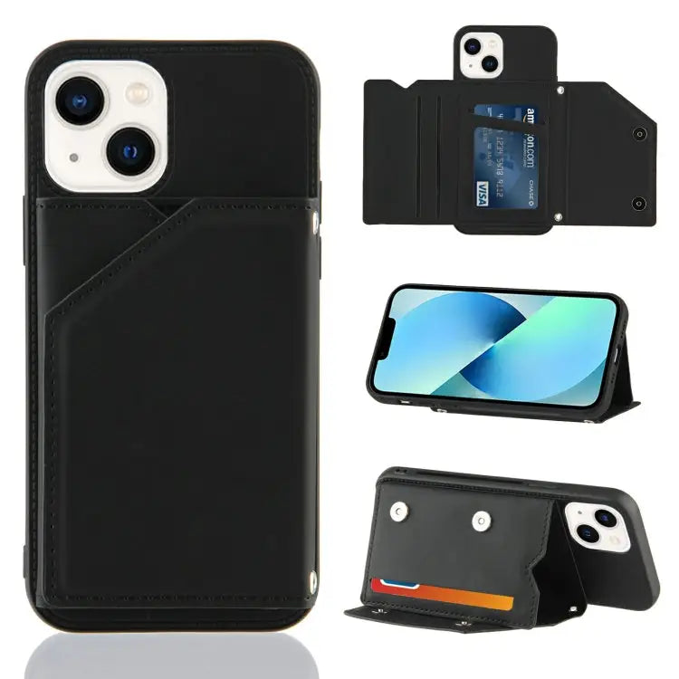 Skin Feel PU + TPU + PC Back Cover Shockproof Case For iPhone 14/13 For iPhone 14 Plus For iPhone 14 Pro For iPhone 14