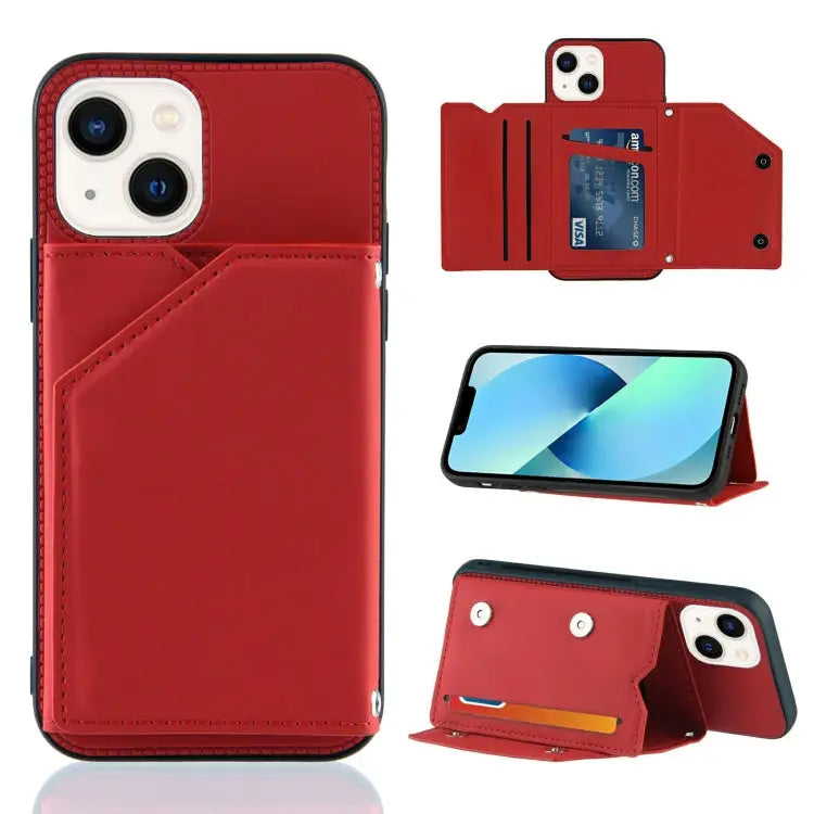 Skin Feel PU + TPU + PC Back Cover Shockproof Case For iPhone 14/13 For iPhone 14 Plus For iPhone 14 Pro For iPhone 14