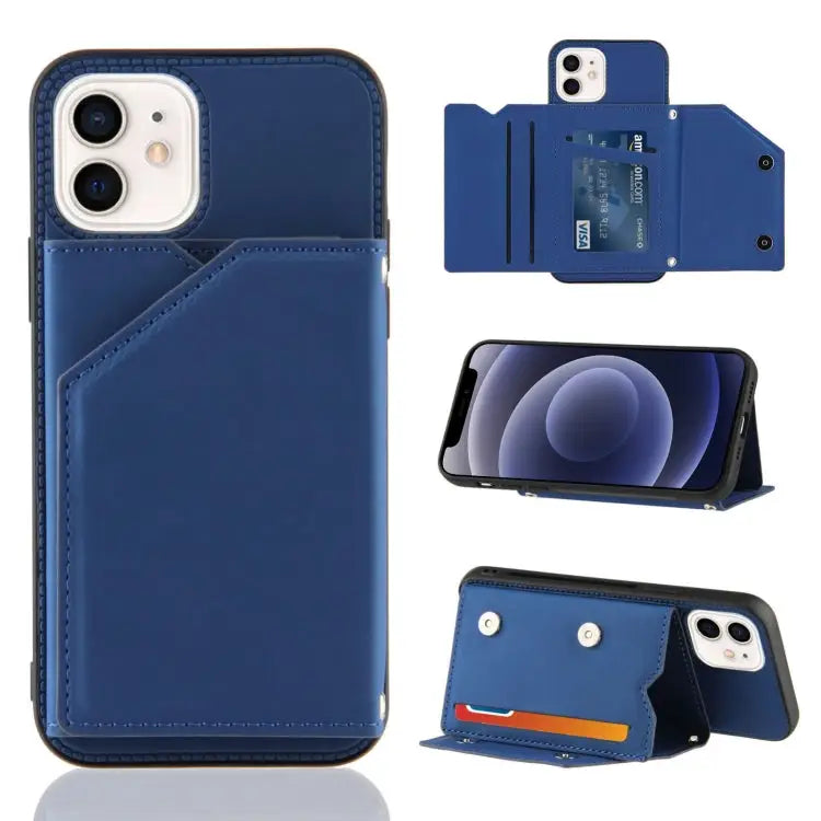 Skin Feel PU + TPU + PC Back Cover Shockproof Case with Card Slots & Holder & Photo Frame For iPhone 11 For iPhone 11