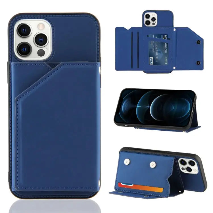 Skin Feel PU + TPU + PC Back Cover Shockproof Case with Card Slots & Holder & Photo Frame For iPhone 11 For iPhone 11
