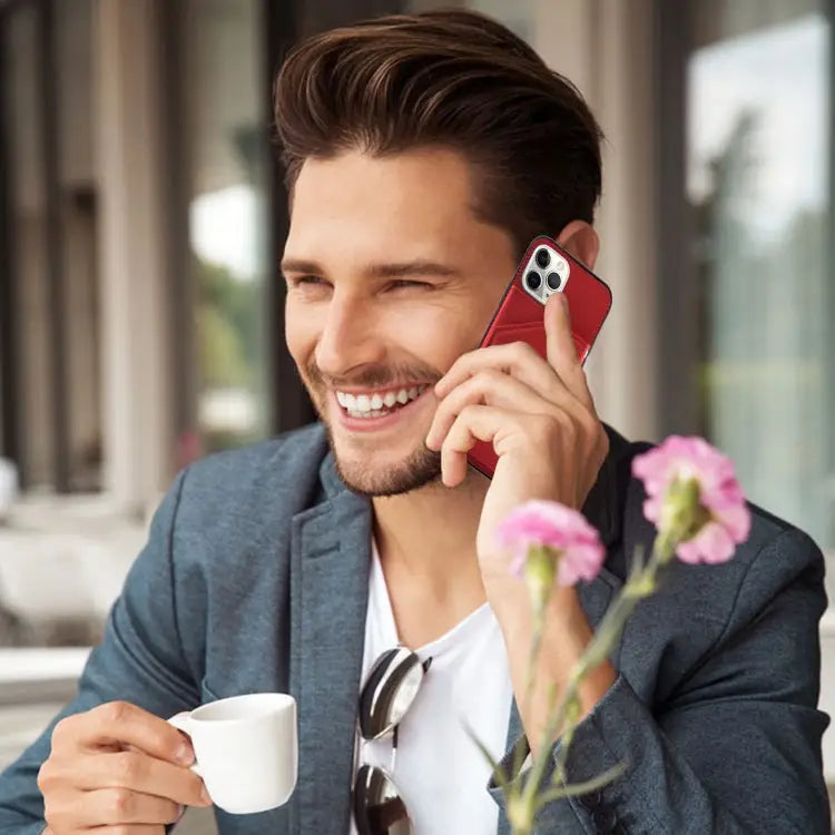 Skin Feel PU + TPU + PC Back Cover Shockproof Case with Card Slots & Holder & Photo Frame For iPhone 11 For iPhone 11