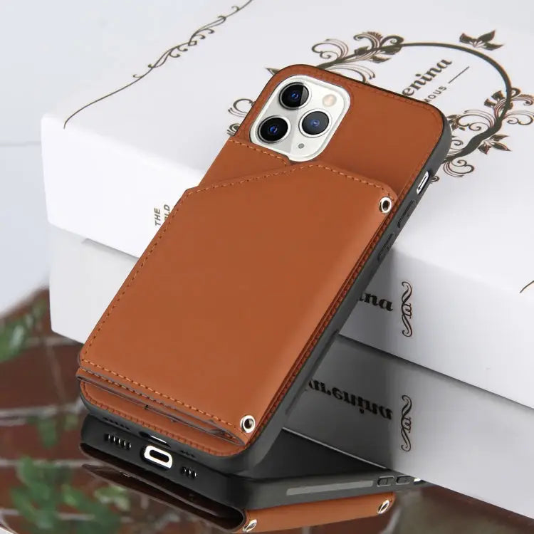 Skin Feel PU + TPU + PC Back Cover Shockproof Case with Card Slots & Holder & Photo Frame For iPhone 11 For iPhone 11