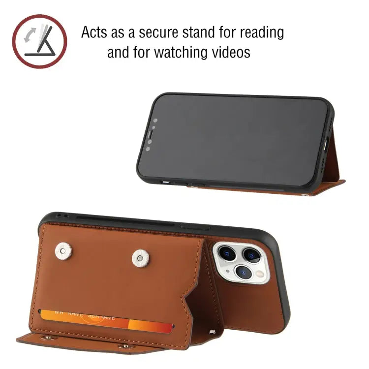 Skin Feel PU + TPU + PC Back Cover Shockproof Case with Card Slots & Holder & Photo Frame For iPhone 11 For iPhone 11