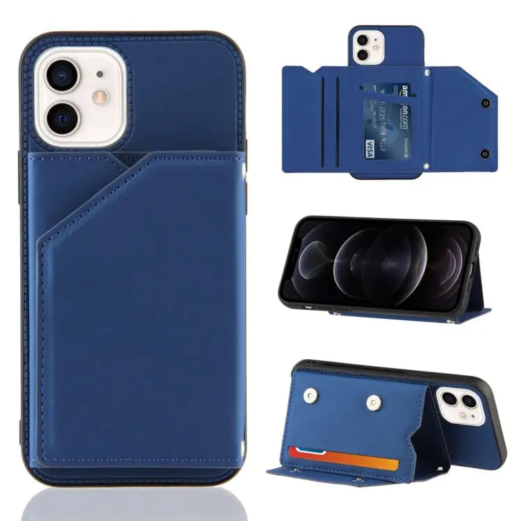 Skin Feel PU + TPU + PC Back Cover Shockproof Case with Card Slots & Holder & Photo Frame For iPhone 11 For iPhone 11