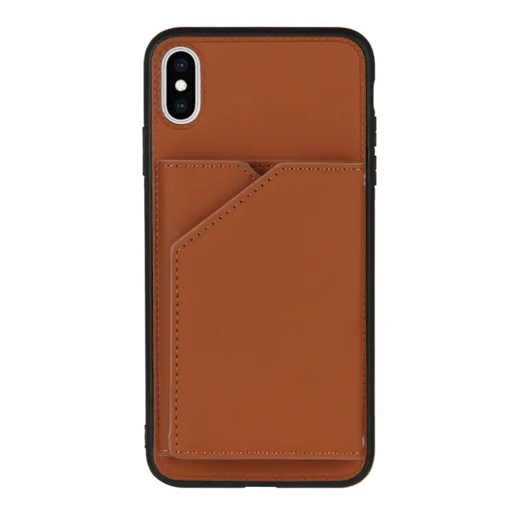 Skin Feel PU + TPU + PC Back Cover Shockproof Case with Card Slots & Holder & Photo Frame For iPhone X / XS For iPhone