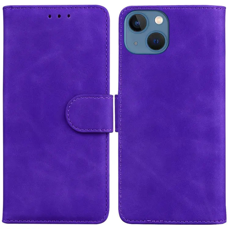 Skin Feel Pure Color Flip Leather Phone Case For iPhone 15 For iPhone 14 Plus For iPhone 14 For iPhone 14 Pro