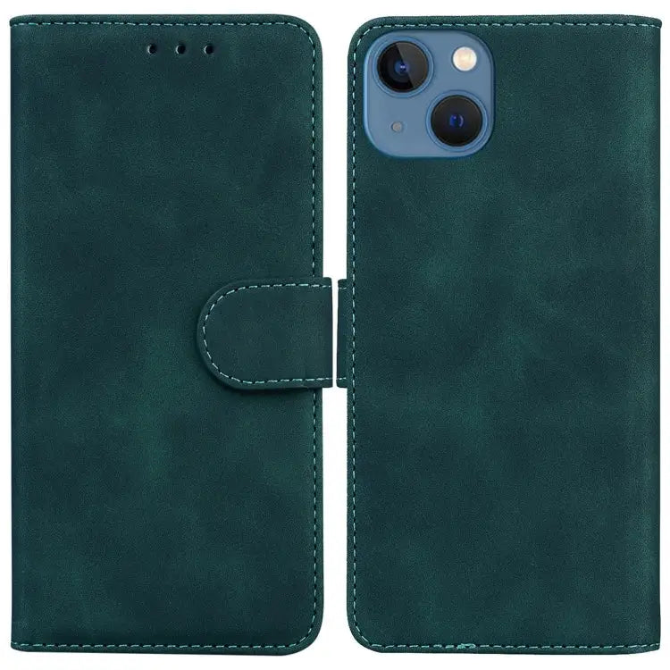 Skin Feel Pure Color Flip Leather Phone Case For iPhone 15 For iPhone 14 Plus For iPhone 14 For iPhone 14 Pro