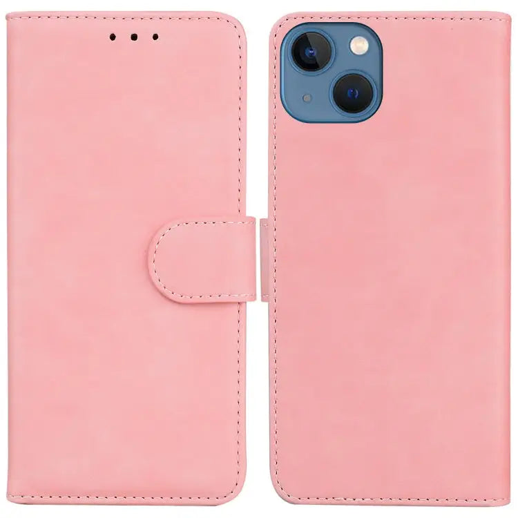 Skin Feel Pure Color Flip Leather Phone Case For iPhone 15 For iPhone 14 Plus For iPhone 14 For iPhone 14 Pro